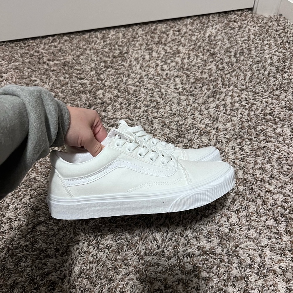 Vans Old Skool Skate Shoe - White Monochrome